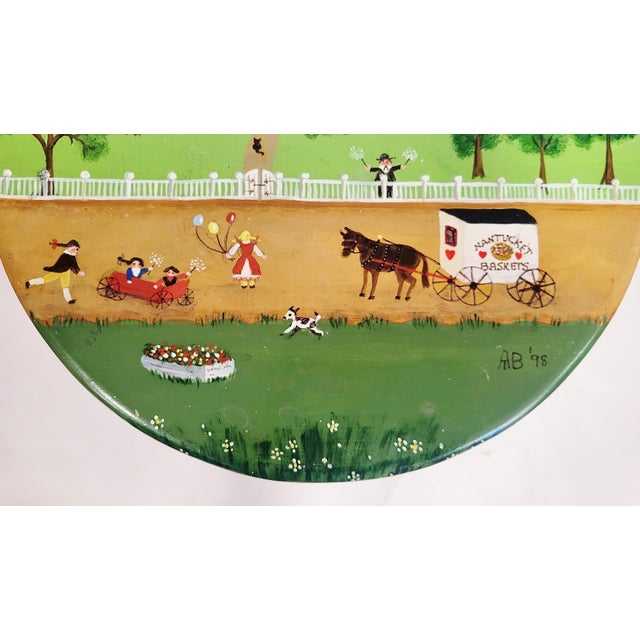 Vintage Artist Painted & Polychromed Modern Whimsical Nantucket Bar Stool Chair For Sale - Image 11 of 12