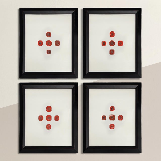 Collection of Framed 19th Century French Red Wax Seals For Sale - Image 4 of 18