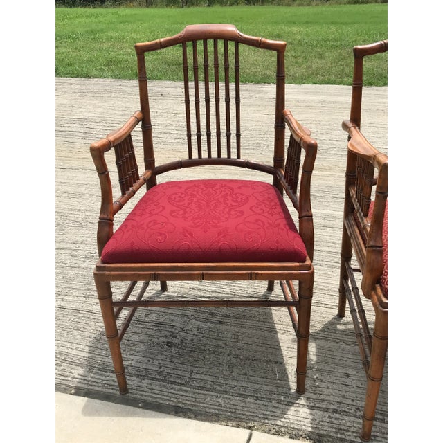 Captiva Collection Faux Bamboo Wood Dining Chairs by Drexel Set of 4