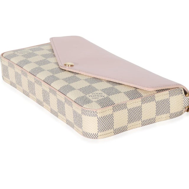 Textile Rose Damier Azur Felicie Pochette For Sale - Image 7 of 8