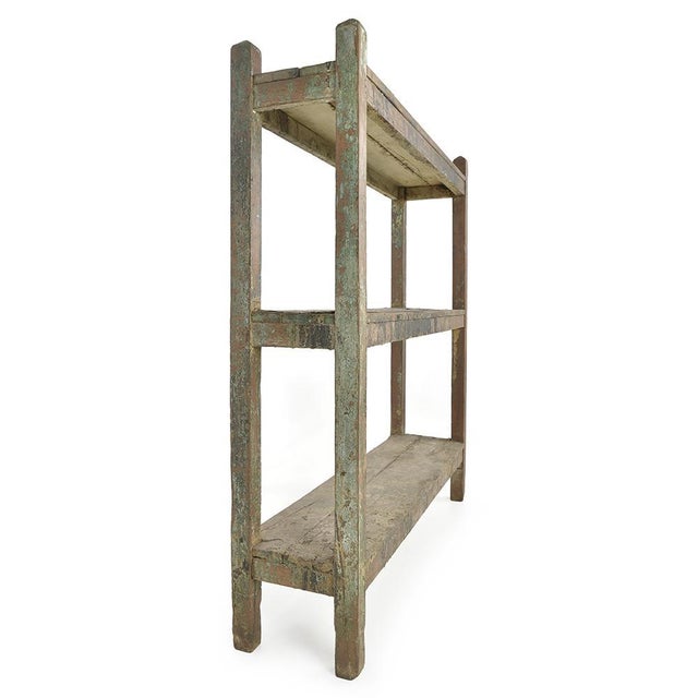 Shelf on Patinated Wooden Legs For Sale - Image 3 of 7