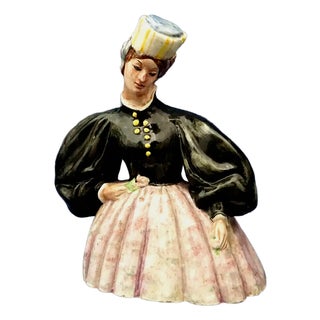 20th Century Ceramic Commoner Lady in Folk Costume from Sbordoni Rome, Italy For Sale