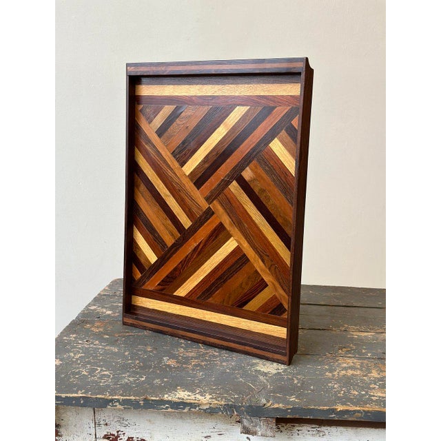 Mid-Century Modern Vintage Mid-Century Decorative Parquetry Serving Tray by Don Shoemaker for Señal, s.a., Circa 1960s For Sale - Image 3 of 12