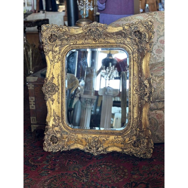 Vintage Gold Rococo Style Wall Mirror For Sale In Saint Louis - Image 6 of 8