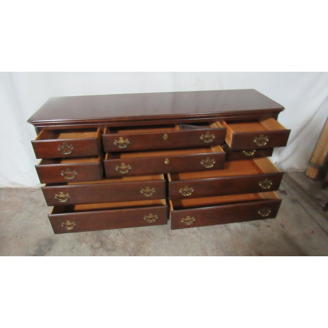 Wood 1980s Drexel Dresser Designer Mahogany Chippendale For Sale - Image 7 of 8