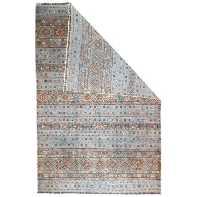 Contemporary Gabbeh Rug 6'10'' x 10'5''. Wool pile rugs, usually scatter formats, woven by the Qashghai tribes of SW...