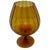 Mid-Century Modern Vintage Amber Optic Balloon Vase Empoli Style For Sale - Image 3 of 13
