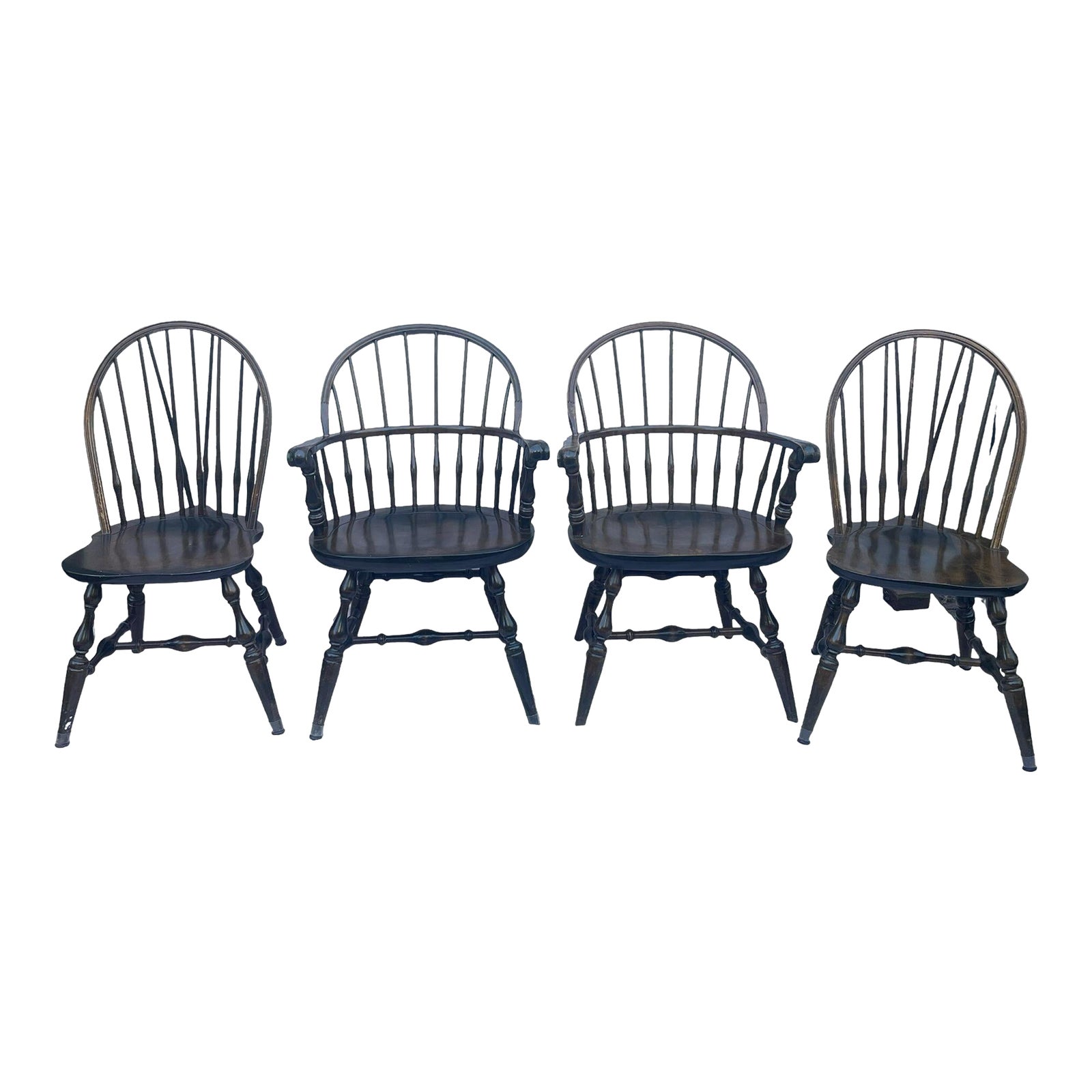 1960s Nichols and Stone Company Bow Back Windsor Chairs Set of 4 Chairish