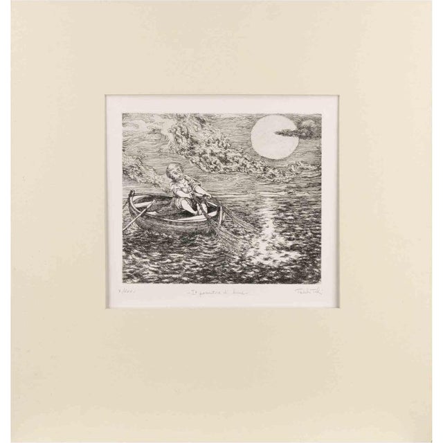 Amedeo Tedeschi Toschi, The Fisherman, 1990s, Etching For Sale