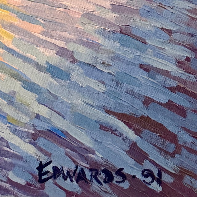 Gary Edwards “Sandy Dunes” 1991 Impressionist Coastal Oil Painting For Sale - Image 4 of 4