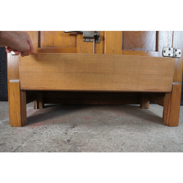 Antique American Oak Farmhouse Kitchen Pantry Ice Box Refrigerator Bar Cabinet For Sale - Image 13 of 14