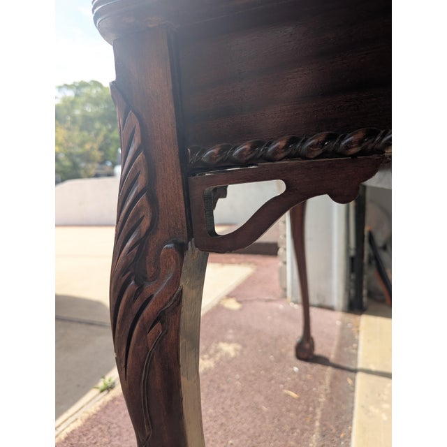 4-in-1 Antique Chippendale Mahogany Extension Table (Desk to Dining) For Sale - Image 10 of 10