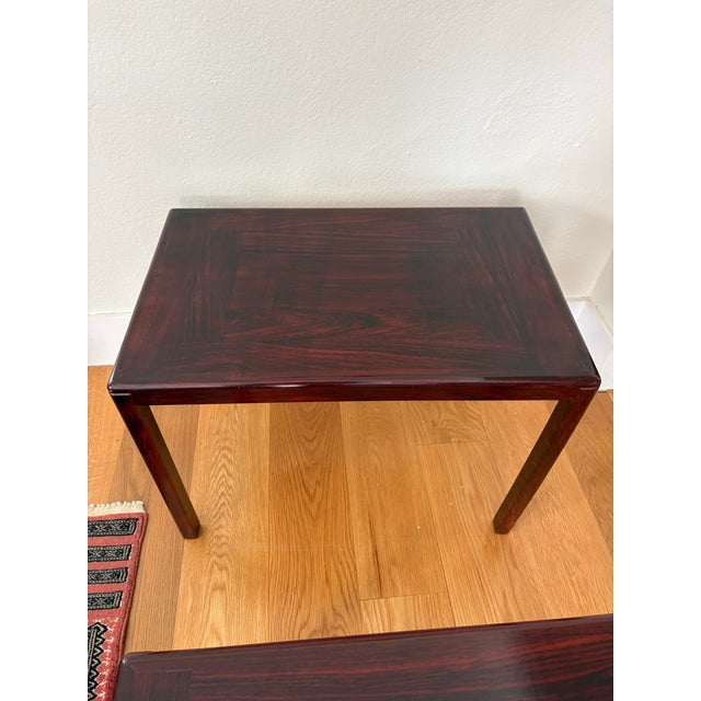 Auburn 1960s Danish Rosewood Nesting Tables by Vejle Stole For Sale - Image 8 of 10