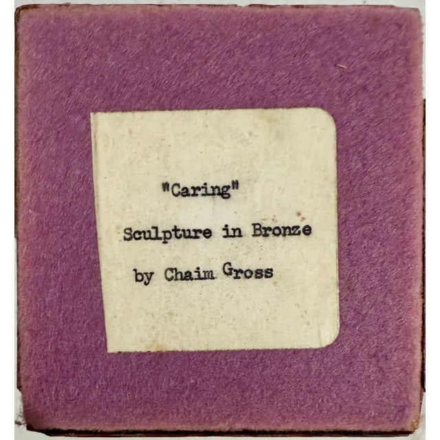 Brown Chaim Gross, Chaim Gross Mid Century Mod Bronze Sculpture Mother and Baby Playing WPA Artist For Sale - Image 8 of 11