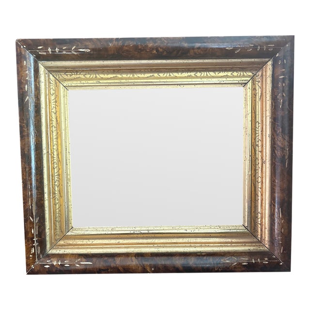 Antique Burl and GiltWood Eastlake Style Picture Frame For Sale