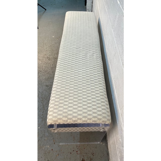 Late 20th Century Geometric Patterned Acrylic Bench by Lee Industries For Sale - Image 9 of 15
