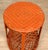 1970s Vintage Boho Orange Wicker Round Plant Stand For Sale - Image 5 of 11