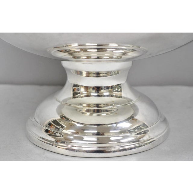 Vintage Modern Pedestal Base Silver Plated 5 Bottle Champagne Chiller Ice Bucket For Sale In Philadelphia - Image 6 of 17