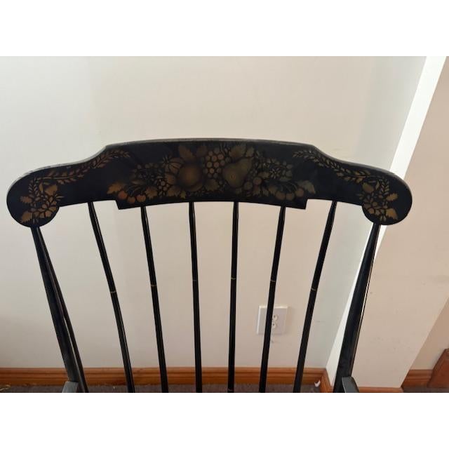 Vintage 1960s Nichols & Stone "Hitchcock Style" Boston Rocker A classic piece of mid-century Americana, this Boston Rocker...