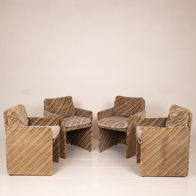 Salpol Armchairs by Angelo Mazzola and Missoni, 1980s, Set of 4 For Sale - Image 3 of 15