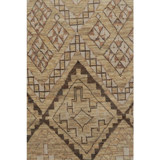 Tribal Rug & Kilim’s Moroccan Style Rug in Beige-Brown Geometric Patterns For Sale - Image 3 of 7