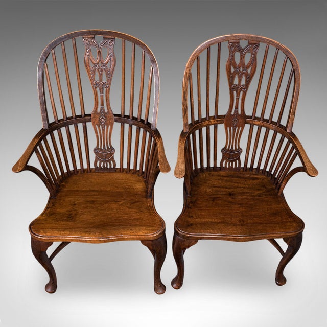 Set of 6 Vintage Windsor Chairs, English, Victorian Revival, Country House Seat For Sale - Image 9 of 12