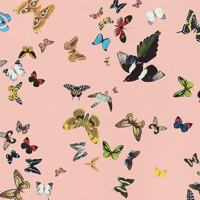 Schumacher Schumacher X Peg Norris Queen's Flight Panel Wallpaper in Pink, Set of 2 For Sale - Image 4 of 4