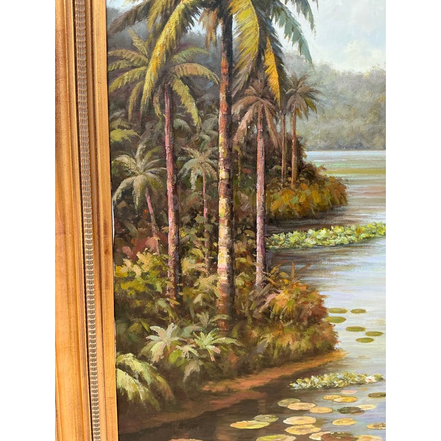 Vintage Monumental Original Everglades Oil Painting on Canvas For Sale - Image 11 of 12