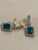 Hydro Emerald Cut Emerald, 7Ct VS Diamond Dangle/Drop Earrings 18 Kt Gold For Sale - Image 10 of 18