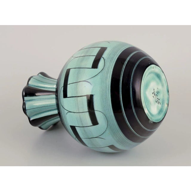 Large Art Deco Faience Vase by Ilse Claesson for Rörstrand, 1940 For Sale - Image 6 of 9