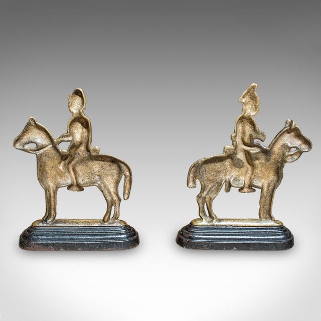 Pair of Antique Mounted Horse Rider Bookends, English, Book Rests, Victorian For Sale - Image 4 of 10