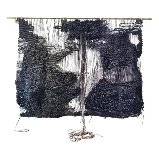 Contemporary Fiber Sculpture Naturally Nasty Goes Dark by Jacqueline Surdell For Sale