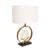 Gold Pasargad Home Sphere Collection White Circular Piece of Marble and Metal Modern Table Lamp with White Shade For Sale - Image 8 of 8