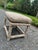 Pair of original Thayer Coggin for Milo Baughman Parsons ottomans newly upholstered in a tan and cream zebra linen fabric....
