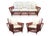 Palecek Vintage Palecek President's Sofa Red Rattan White Cushions Patio Sofa For Sale - Image 4 of 8
