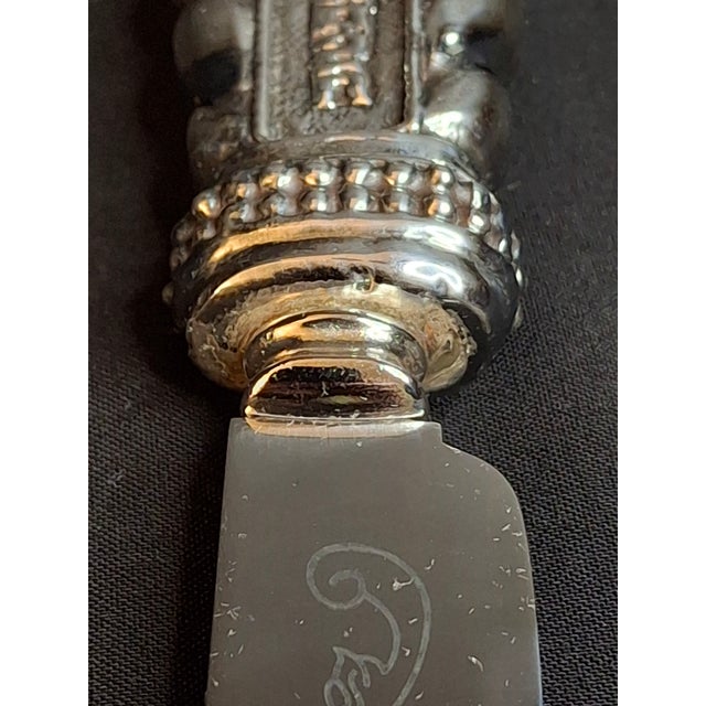1990s Mazon Sterling Silver .925 Shabbat Challah Knife 13" Serrated Steel in Box Judaica For Sale - Image 9 of 18