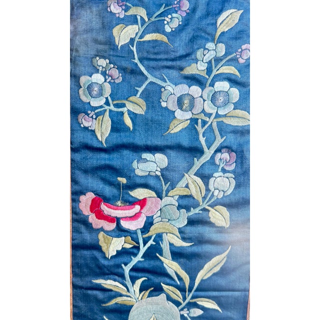 Asian Antique Framed Chinese Silk Panel (Qing Dynasty) For Sale - Image 3 of 8