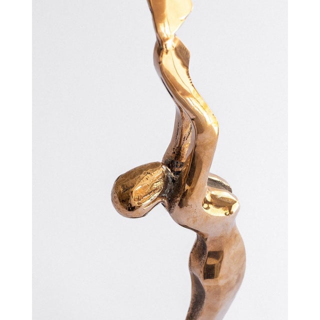 Art Deco Revival Bronze and Marble Sculpture, 1980s For Sale - Image 4 of 10