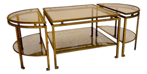Vintage Tables by Henri Pouenat for Maison Ramsey, 1950, Set of 3