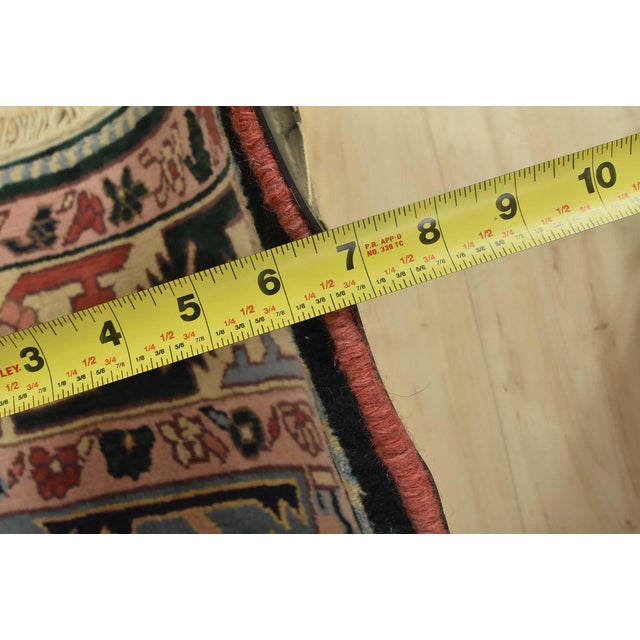 Heriz Rug 5’10” X 8’11” Blue Wool Vintage Tribal Hand-Knotted Oriental Carpet For Sale - Image 11 of 13