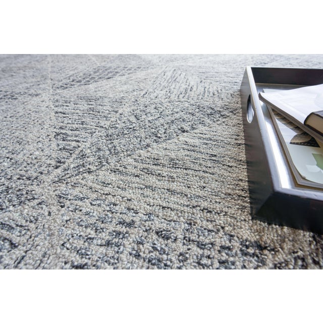 2020s Exquisite Rugs Caprice Tufted New Zealand Wool & Cotton Black/Silver Rug-9'X12' For Sale - Image 5 of 7