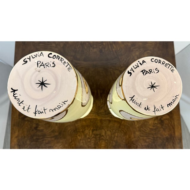 Sylvia Corrette Ceramic Bullseye Vases, Pair For Sale - Image 12 of 12