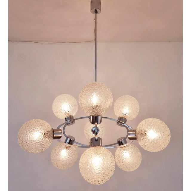 Glass Large Mid-Century Galaxy Sputnik Chandelier, Germany, 1970s For Sale - Image 7 of 16