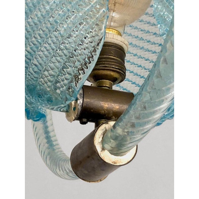 Blue Murano Glass Ceiling Fixture from Barovier & Toso, 1960s For Sale - Image 8 of 18