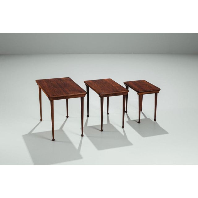Danish Nesting Tables in Rosewood, 1960, Set of 3 For Sale - Image 4 of 15