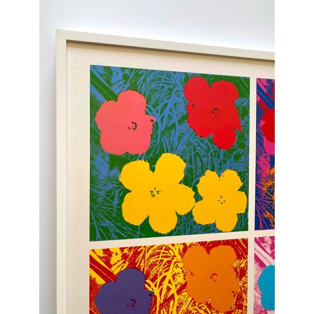 Andy Warhol Andy Warhol Estate Vintage 1989 First Edition Lithograph Print Extra Large Framed Pop Art Poster " Flowers " 1970 For Sale - Image 4 of 15