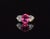 Late 20th Century Late 20th Century Gia 4.47Cts No-Heat Mozambique Ruby & D Vvs2 Heart Diamond Platinum Three Stone Ring, Size 6 For Sale - Image 5 of 18