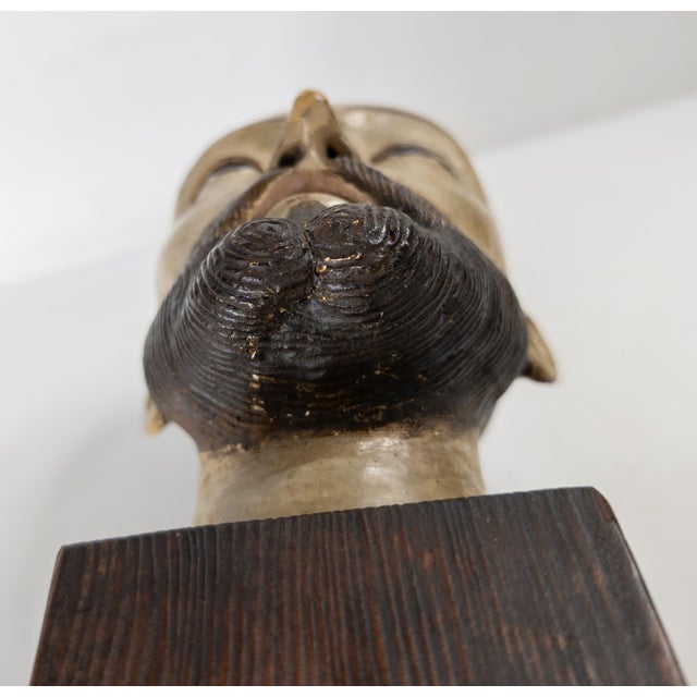 17th or 18th Century Spanish Colonial Santos Polychrome Head For Sale - Image 10 of 11