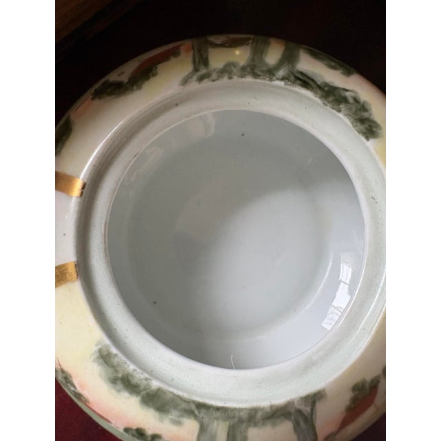 Early 20th Century French La Seynie Limoges Hand Painted Landscape Creamer and Sugar Bowl Set Signed Ramsay For Sale - Image 4 of 10