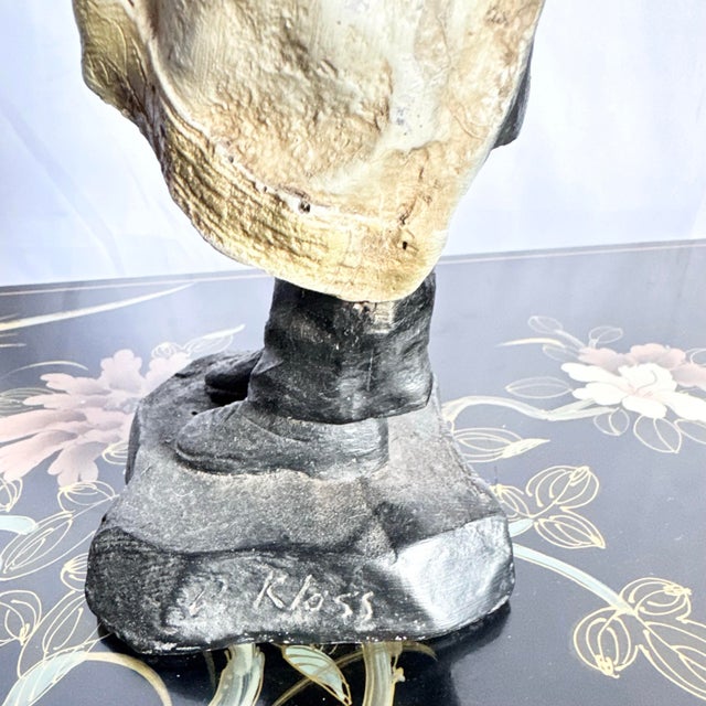 Ceramic Vintage Chalkware Sculpture by David Klass for Austin Productions of Davening Rabbi/Ruv For Sale - Image 7 of 12